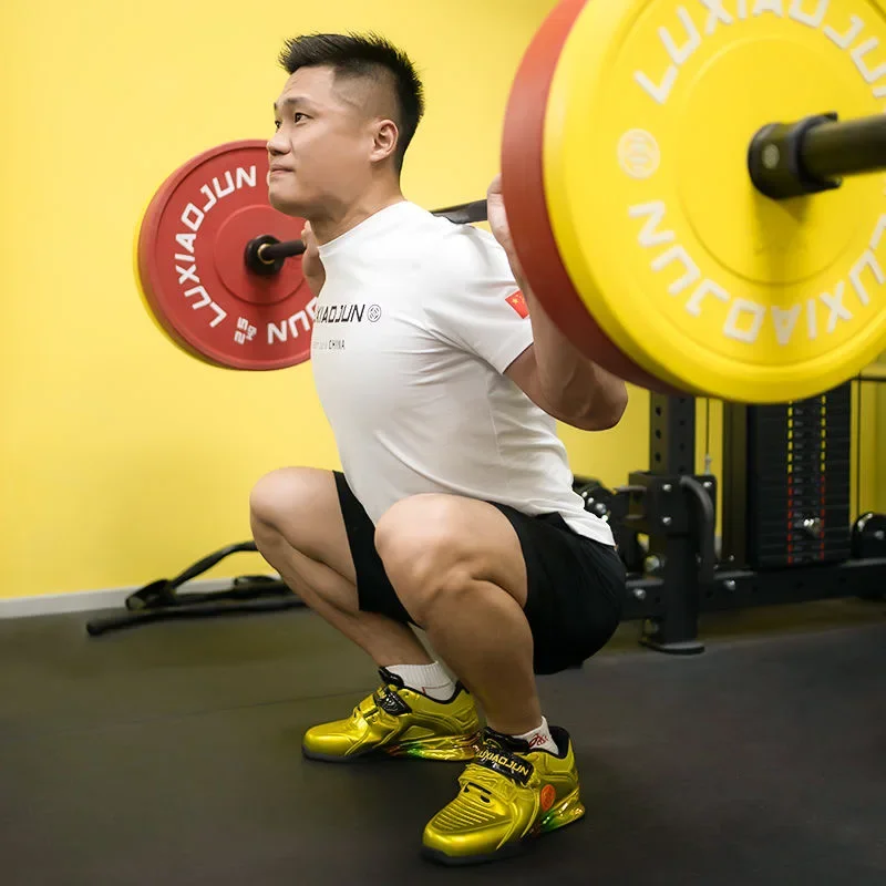 핫세일 커플용 스쿼트 하드풀 슈즈 골드 가죽 웨이트 리 - Weightlifting Shoes 리뷰 및 가격